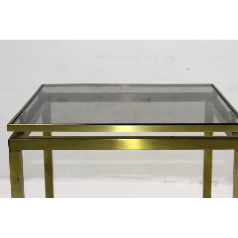 Vintage brass side table by Guy Lefevre