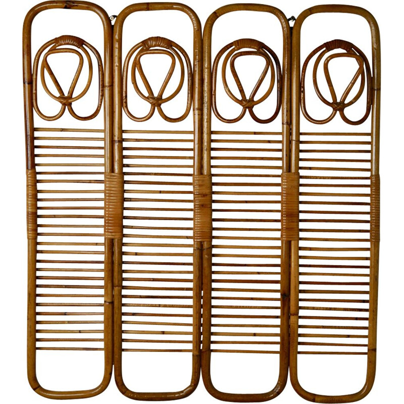 Vintage rattan coat rack, 1960