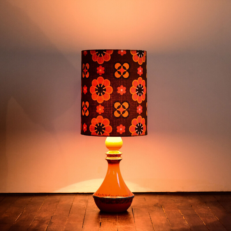 Vintage orange ceramic tablelamp