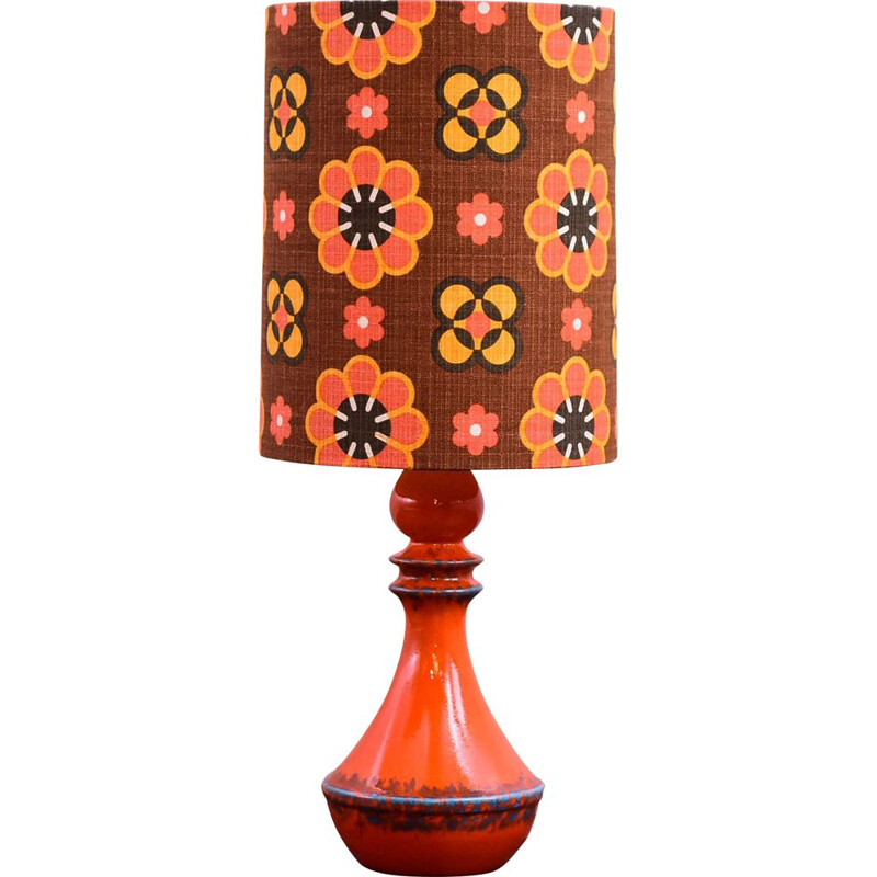 Vintage orange ceramic tablelamp