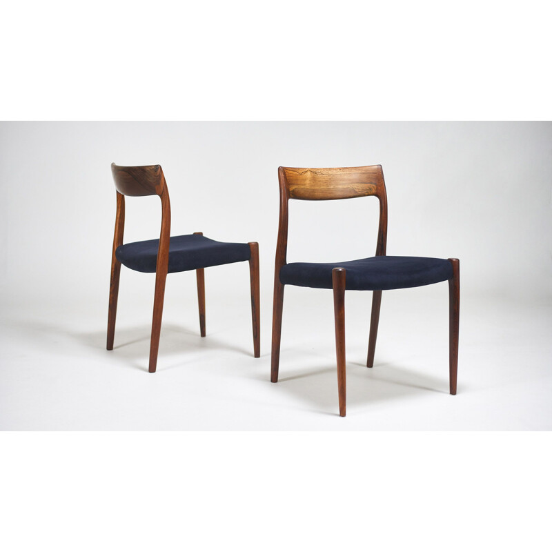 Suite de 6 chaises vintage modèle 77 par Niels Otto Møller pour J.l. Møllers, Danemark 1960