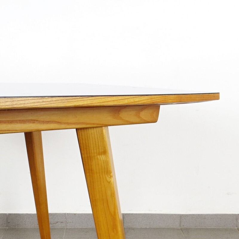 Vintage white dining table, Czechoslovakia, 1960