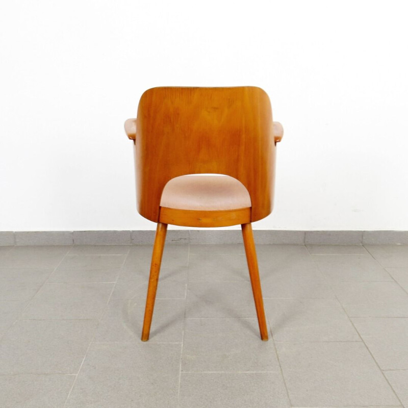 Set of 6 red orange armchairs by Oswald Haerdtl, 1960