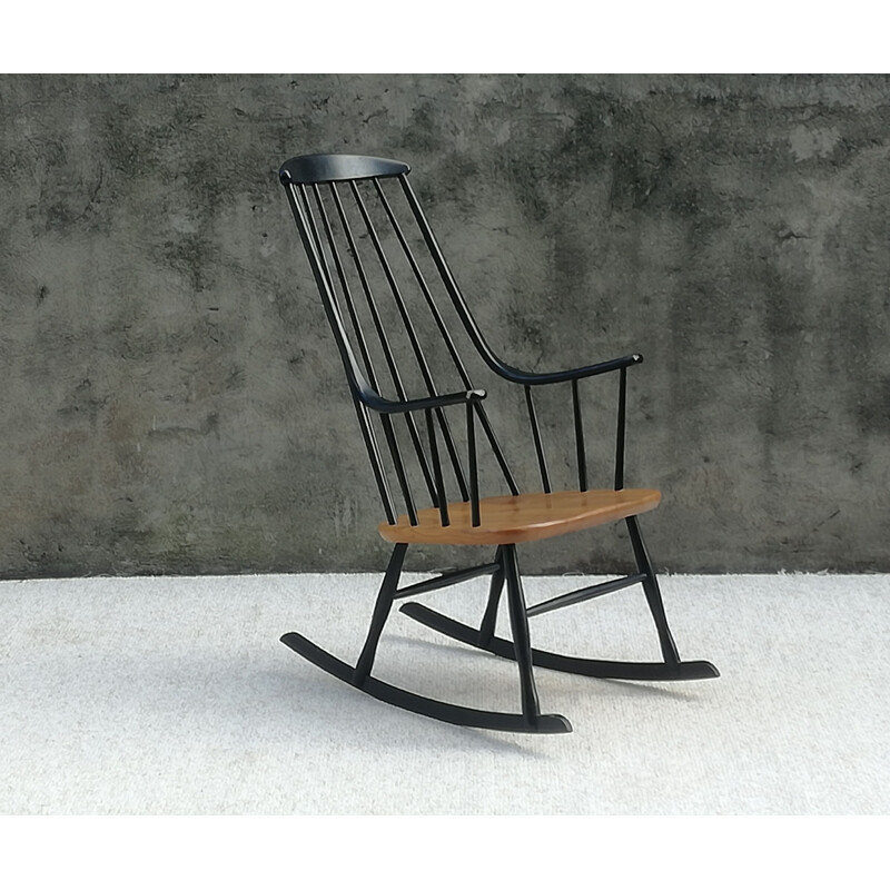 Rocking chair vintage scandinave modèle "Grandessa" par Lena Larsson pour Nesto, 1960s