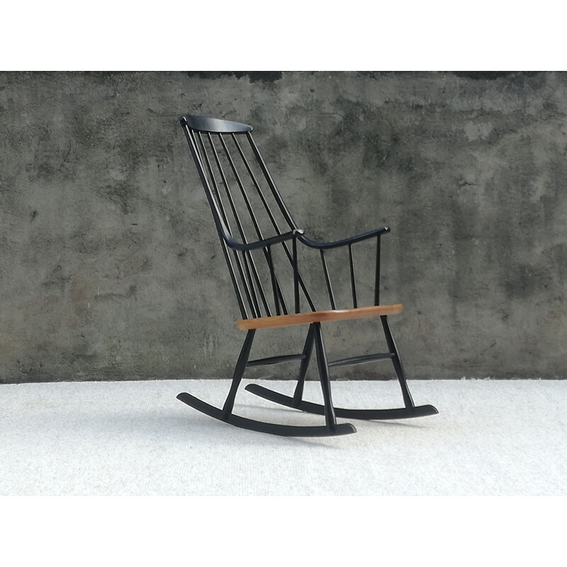 Scandinavian vintage rocking chair model "Grandessa" by Lena Larsson for Nesto, 1960s