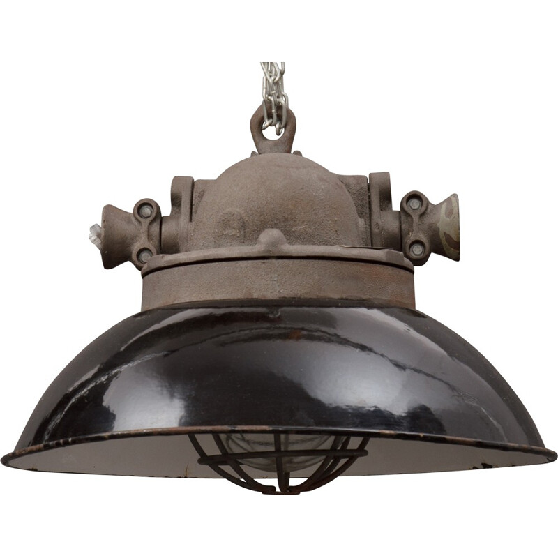 Industrial hanging lamp in cast iron - 1960s