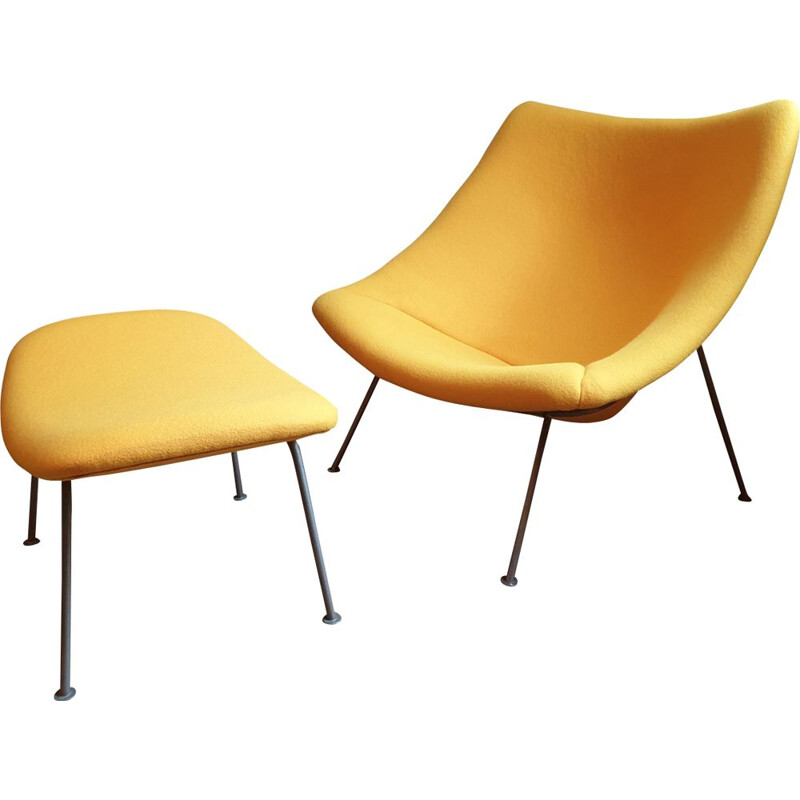 Vintage Oyster Chair with Ottoman by Pierre Paulin for Artifort, 1965