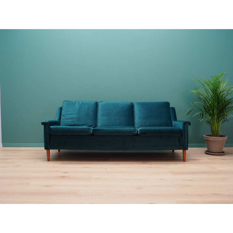 Vintage velour green sofa 1960