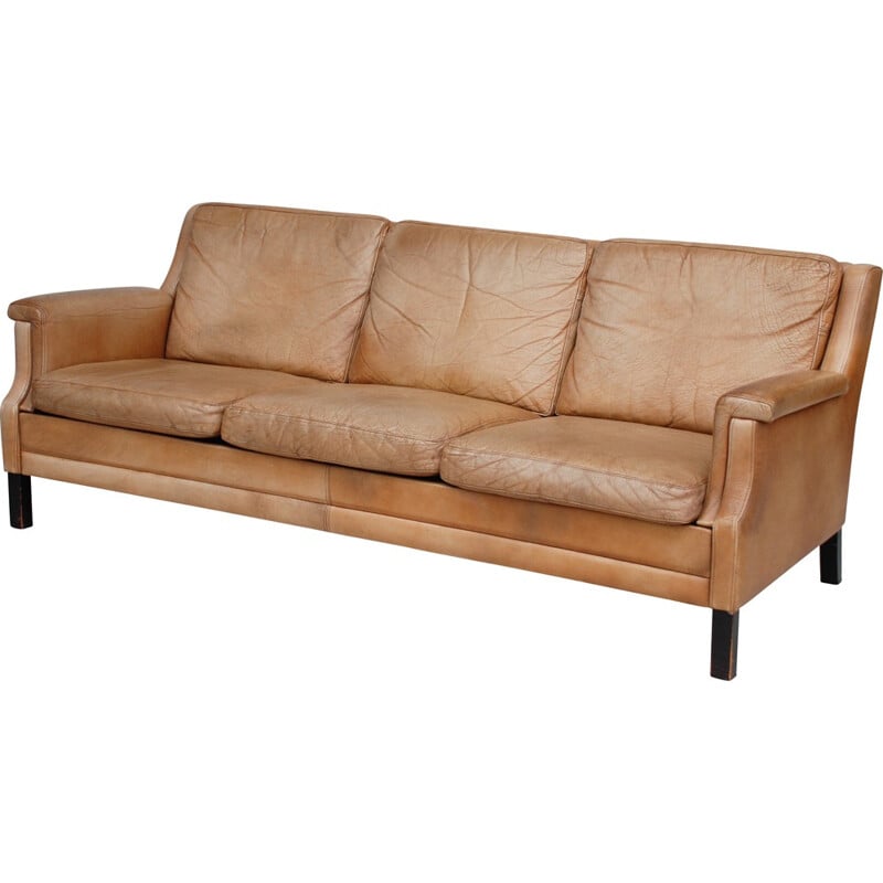 Danish sofa in leather, Mogens HANSEN - 1970s