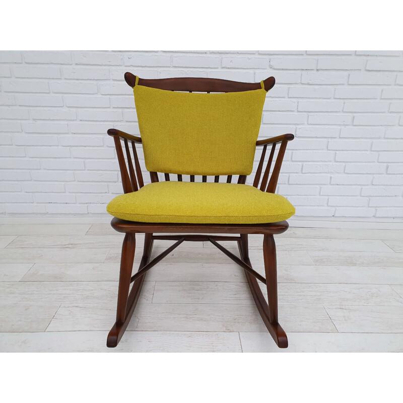 Vintage rocking chair in , KVADRAT wool, Danish design by Børge Mogensen for Farstrup 181