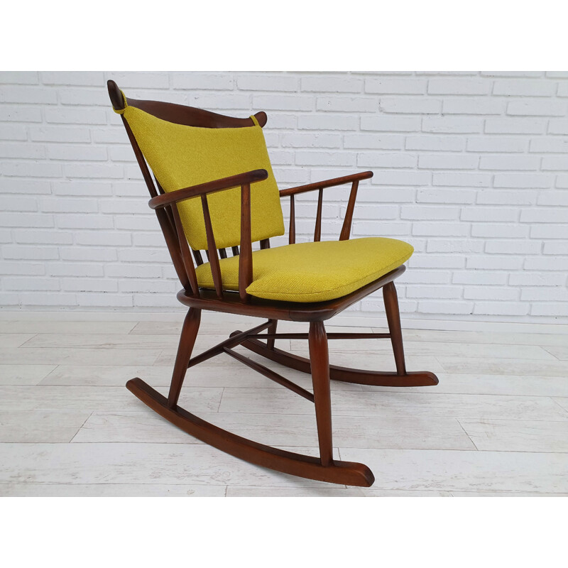 Vintage rocking chair in , KVADRAT wool, Danish design by Børge Mogensen for Farstrup 181