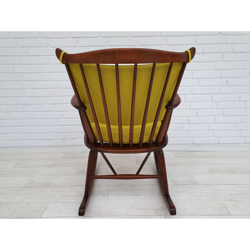 Vintage rocking chair in , KVADRAT wool, Danish design by Børge Mogensen for Farstrup 181