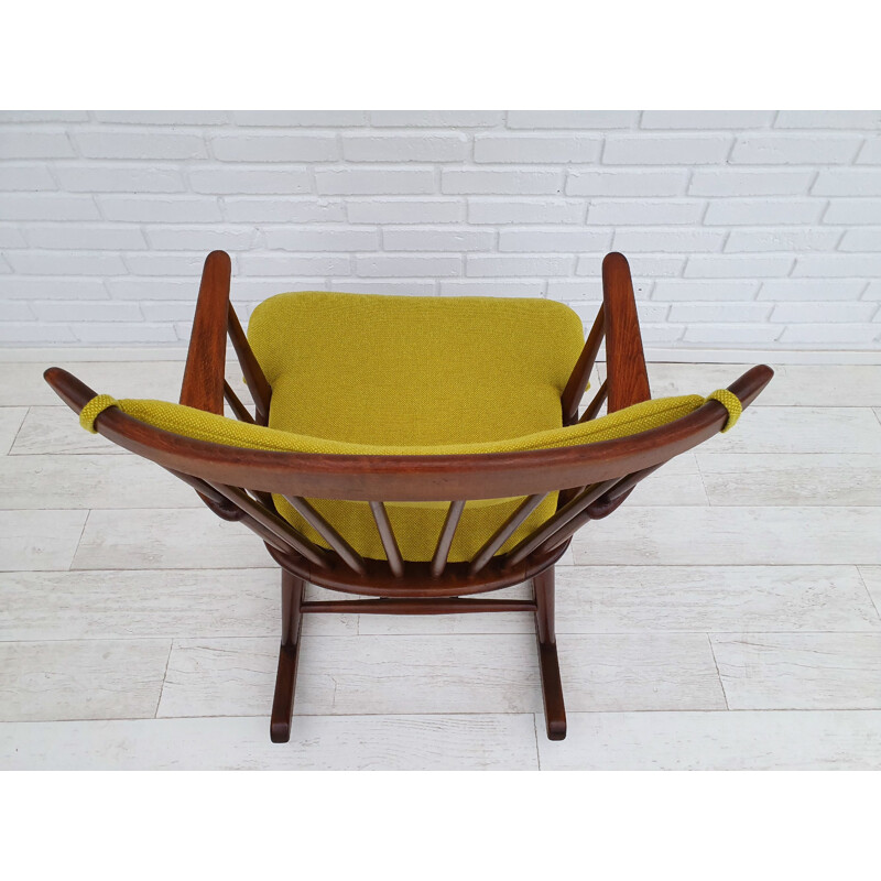 Vintage rocking chair in , KVADRAT wool, Danish design by Børge Mogensen for Farstrup 181