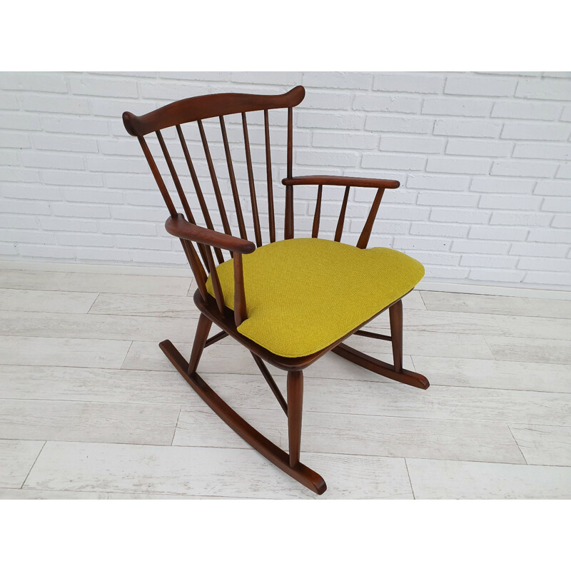 Vintage rocking chair in , KVADRAT wool, Danish design by Børge Mogensen for Farstrup 181