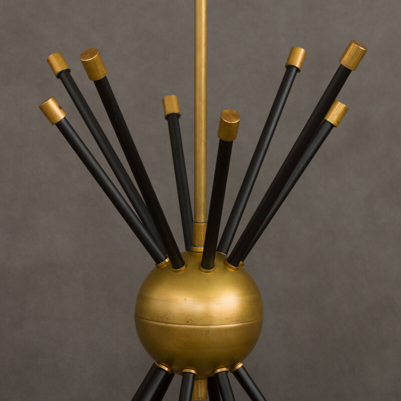 Vintage Sputnik style brass chandelier, Italy