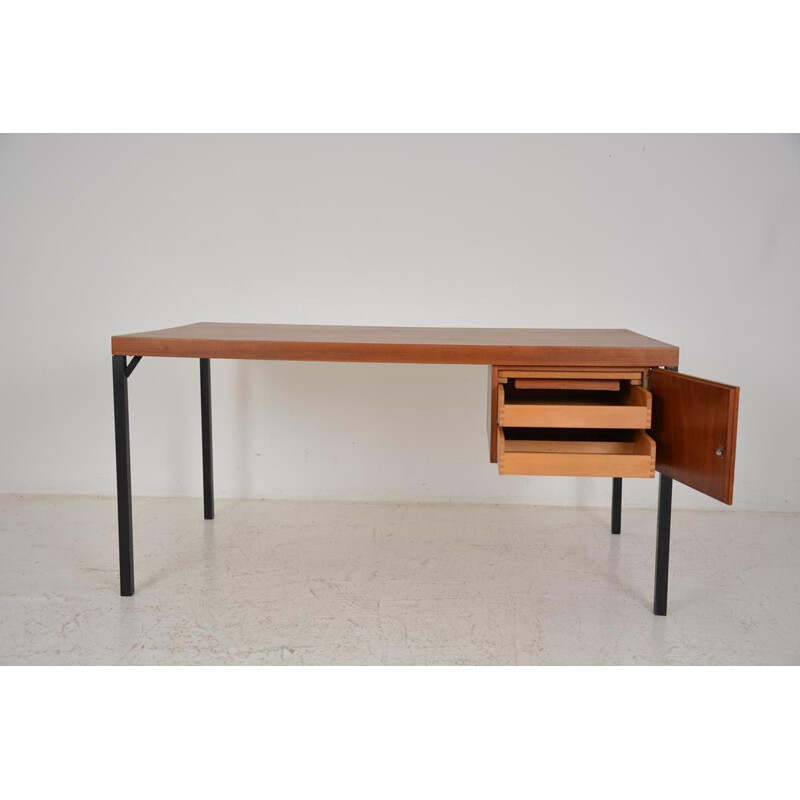 Vintage wood and metal desk, 1950-60s