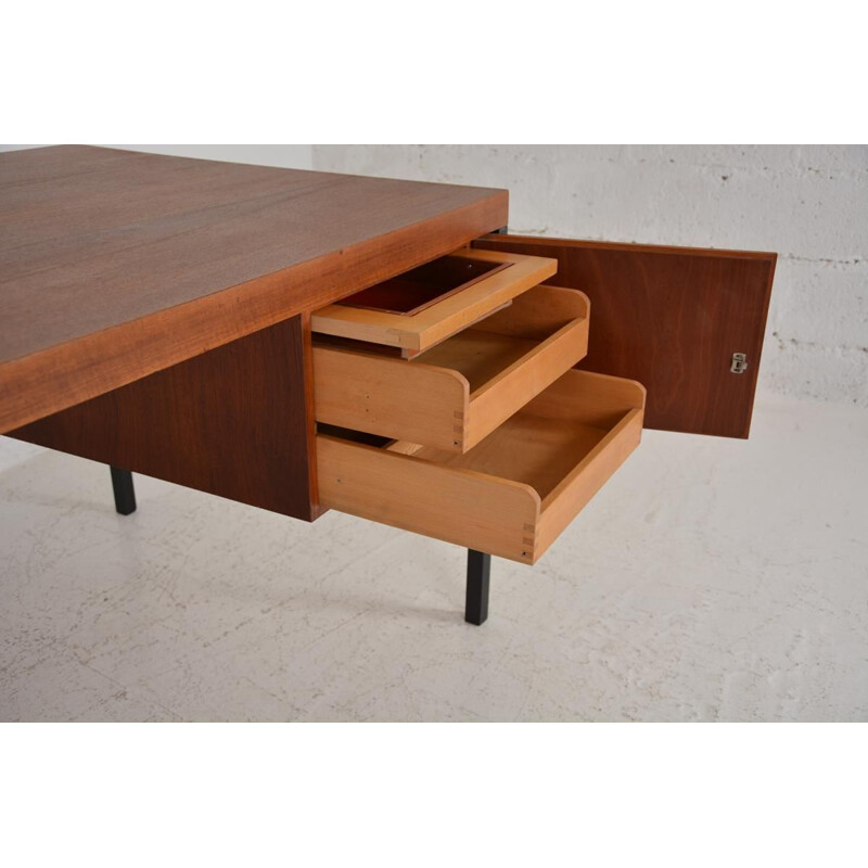 Vintage wood and metal desk, 1950-60s