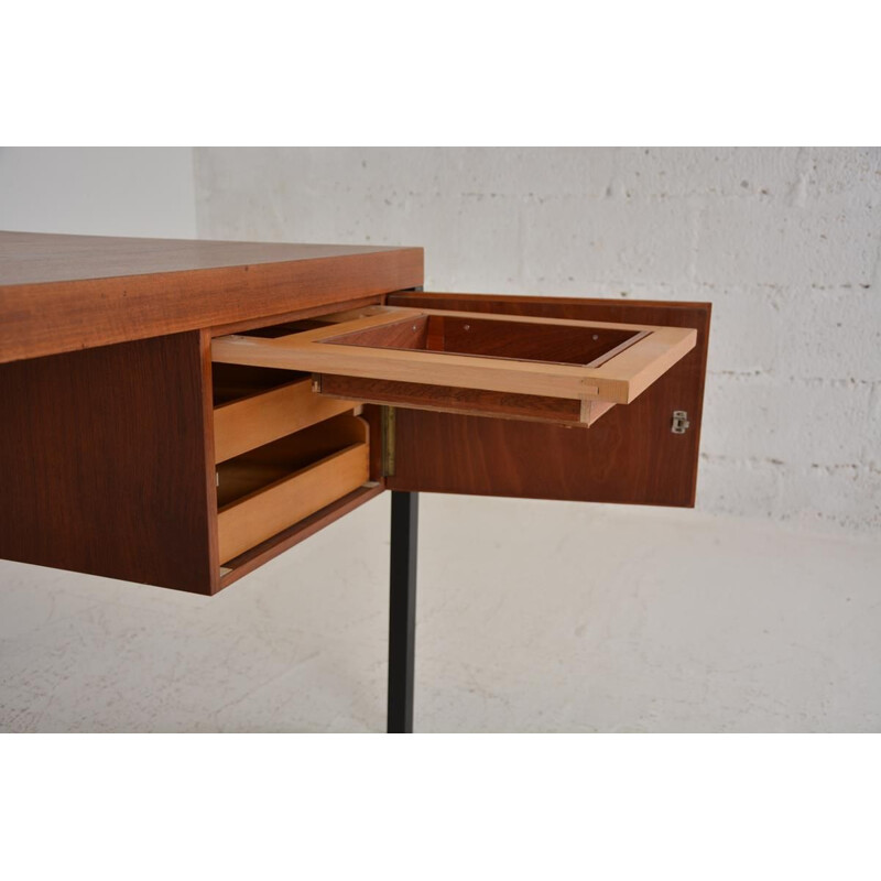 Vintage wood and metal desk, 1950-60s