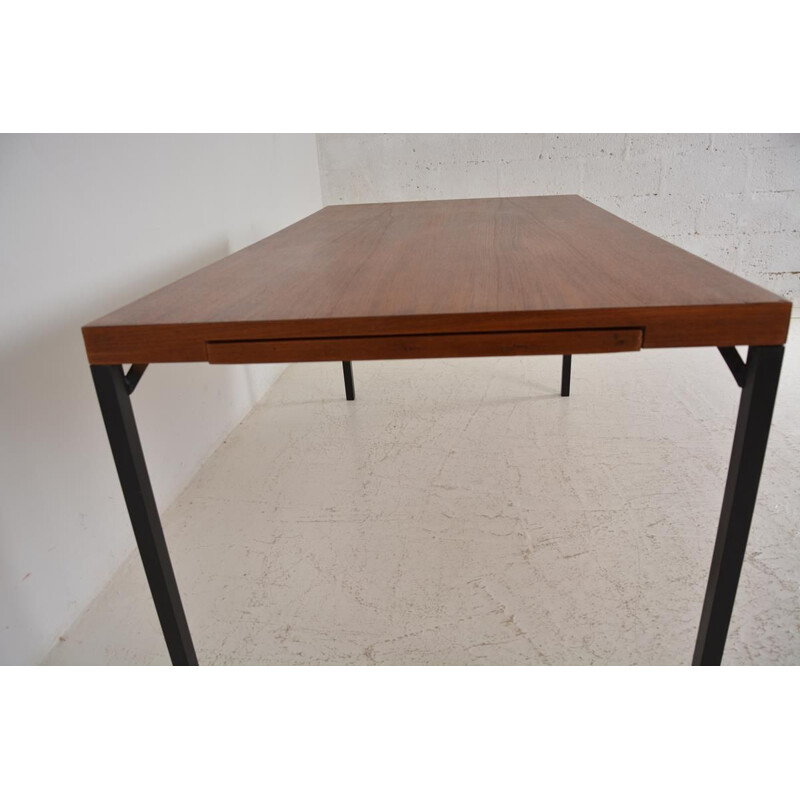 Vintage wood and metal desk, 1950-60s