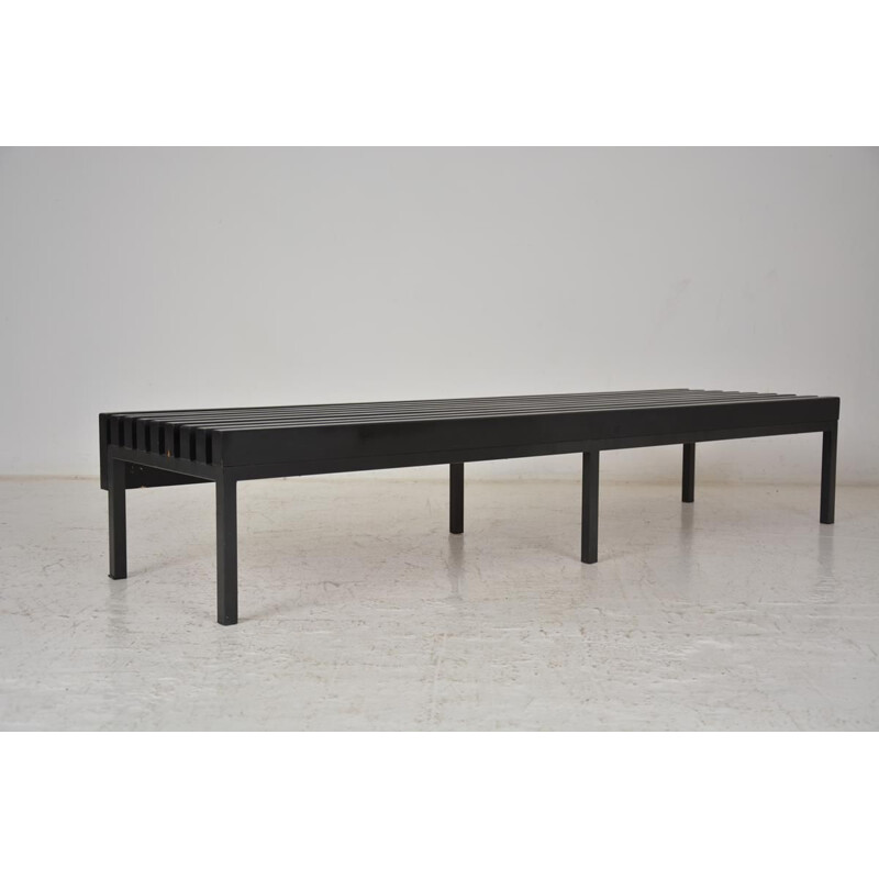 Vintage slatted bench, 1960