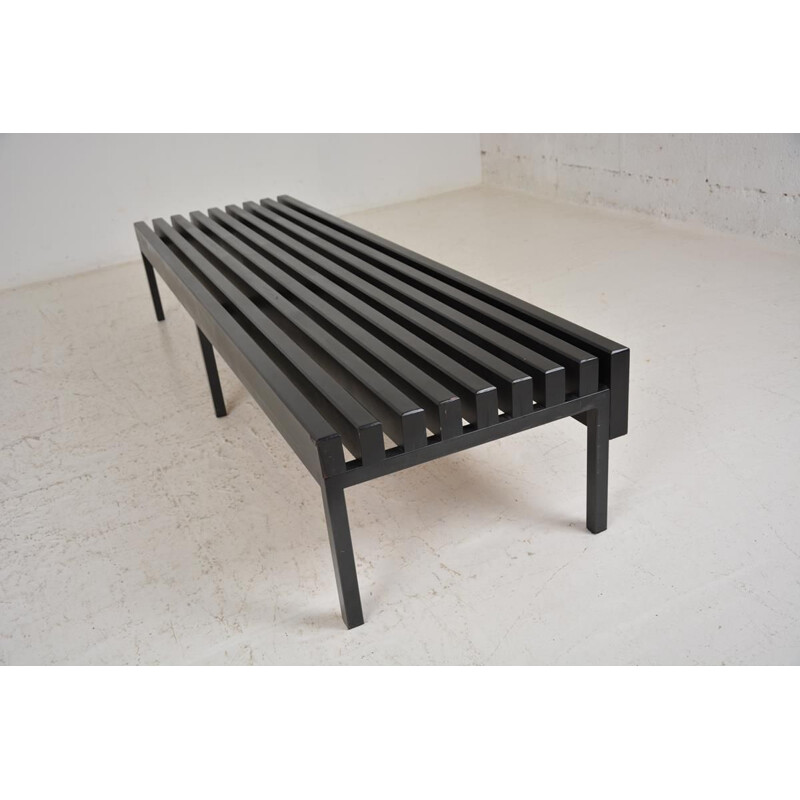 Vintage slatted bench, 1960