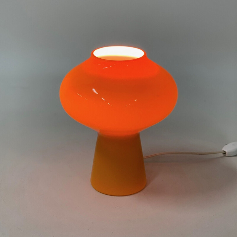 Orange vintage Fungo lamp by Massimo Vignelli for Venini Murano, 1956