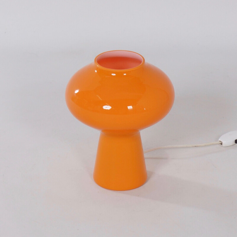 Orange vintage Fungo lamp by Massimo Vignelli for Venini Murano, 1956