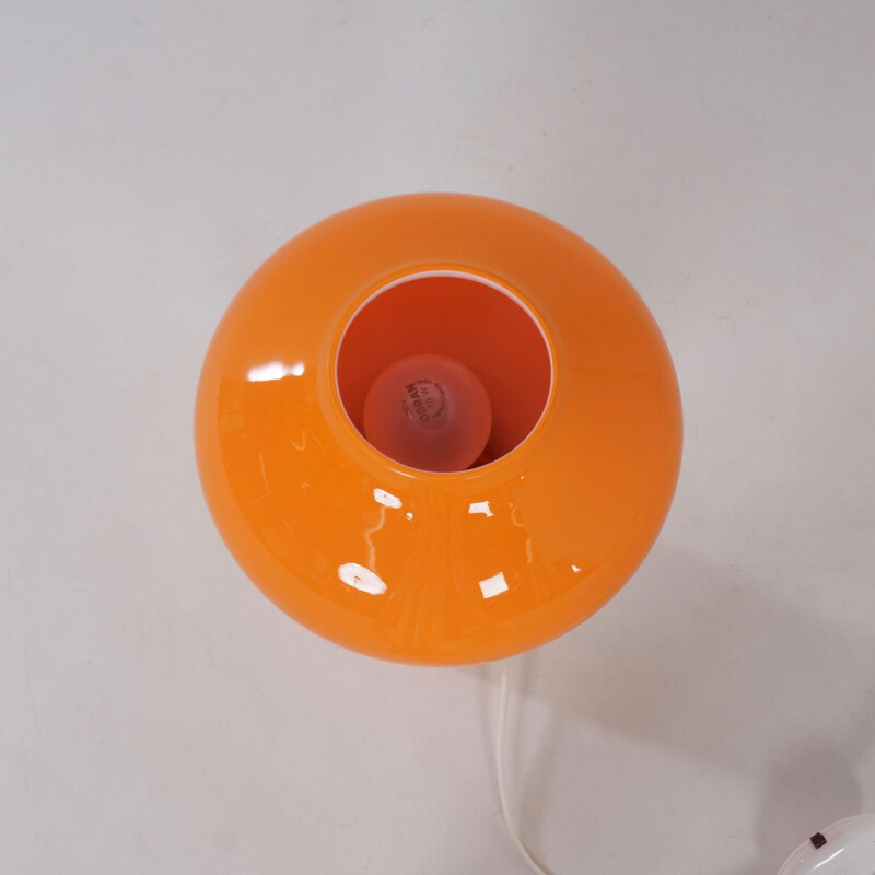 Orange vintage Fungo lamp by Massimo Vignelli for Venini Murano, 1956