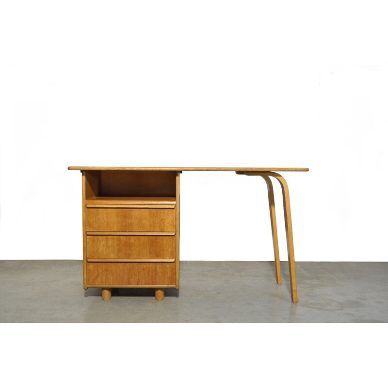 Oak vintage desk by Cees Braakman for Pastoe, 1950s