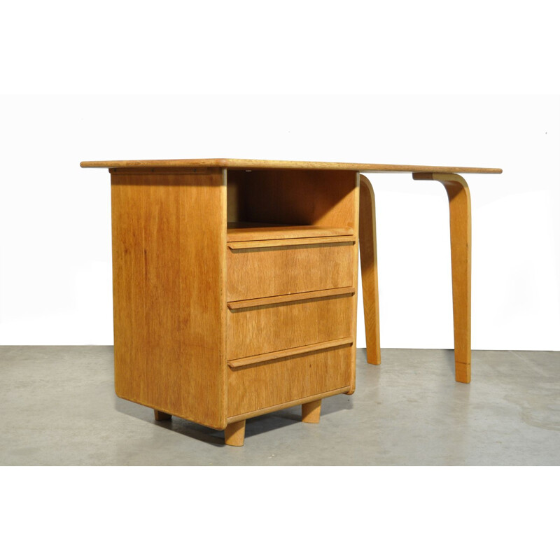 Oak vintage desk by Cees Braakman for Pastoe, 1950s