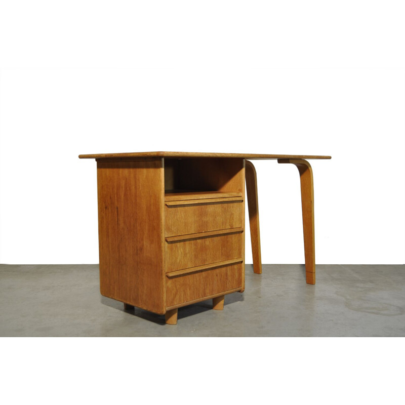 Oak vintage desk by Cees Braakman for Pastoe, 1950s