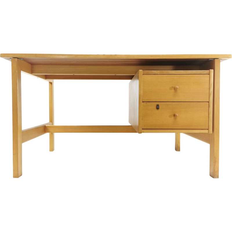 Vintage Beech Desk by Hans Wegner for Getama, 1970s