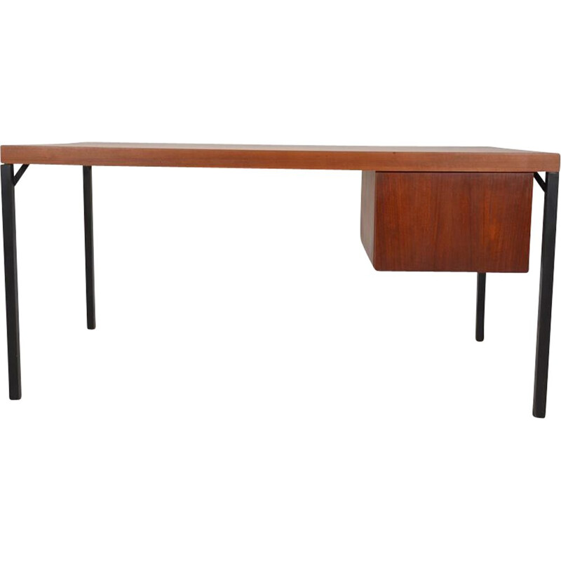 Vintage wood and metal desk, 1950-60s