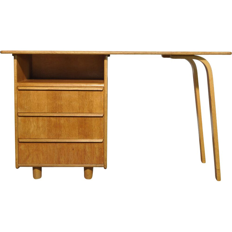 Oak vintage desk by Cees Braakman for Pastoe, 1950s