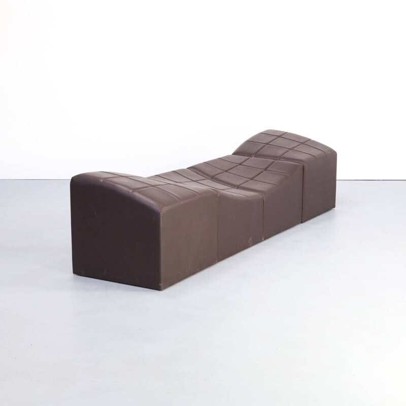 Canapé ou lit de repos modulaire vintage quatre pièces gris , 1970