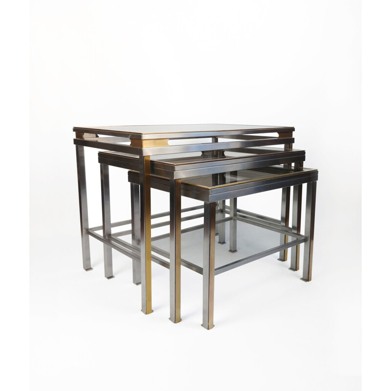 Set of vintage nesting tables by Guy Lefèvre for Maison JANSEN, 1970s