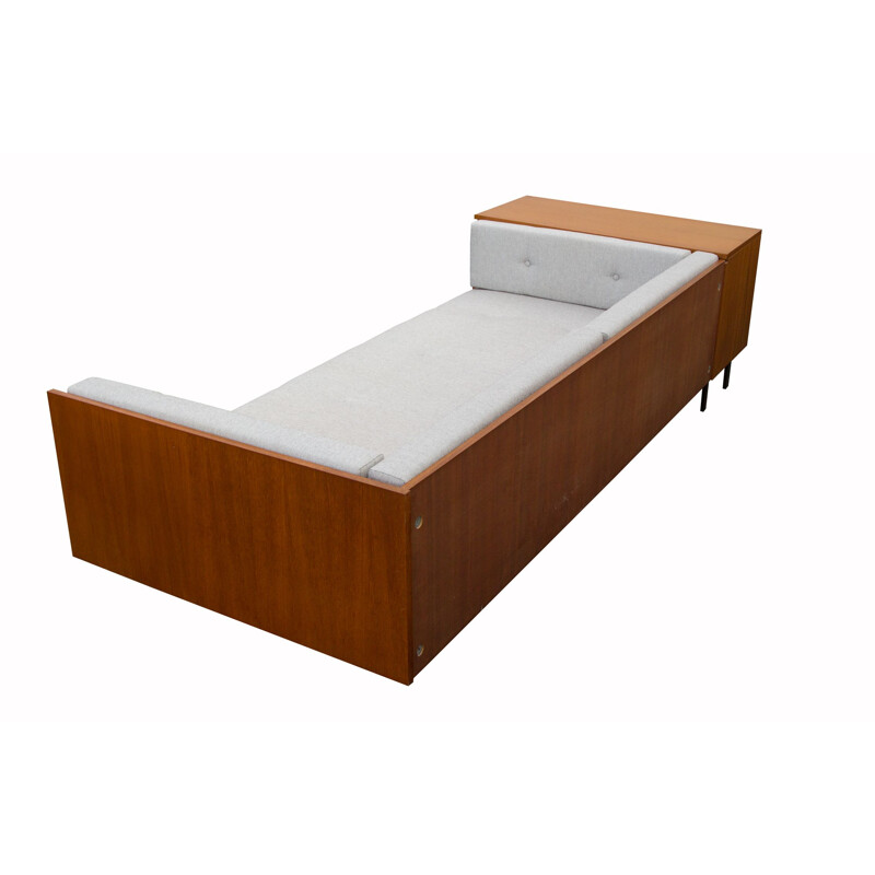 Vintage daybed in teak, metal and fabric, 1960s