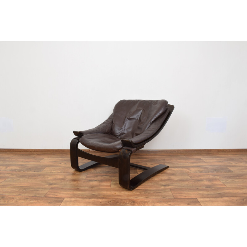 Vintage Leather Armchair by Ake Fribyter for Nelo Möbel, 1970s