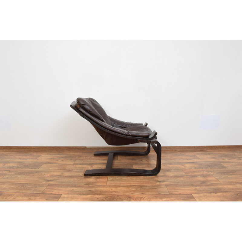 Vintage Leather Armchair by Ake Fribyter for Nelo Möbel, 1970s