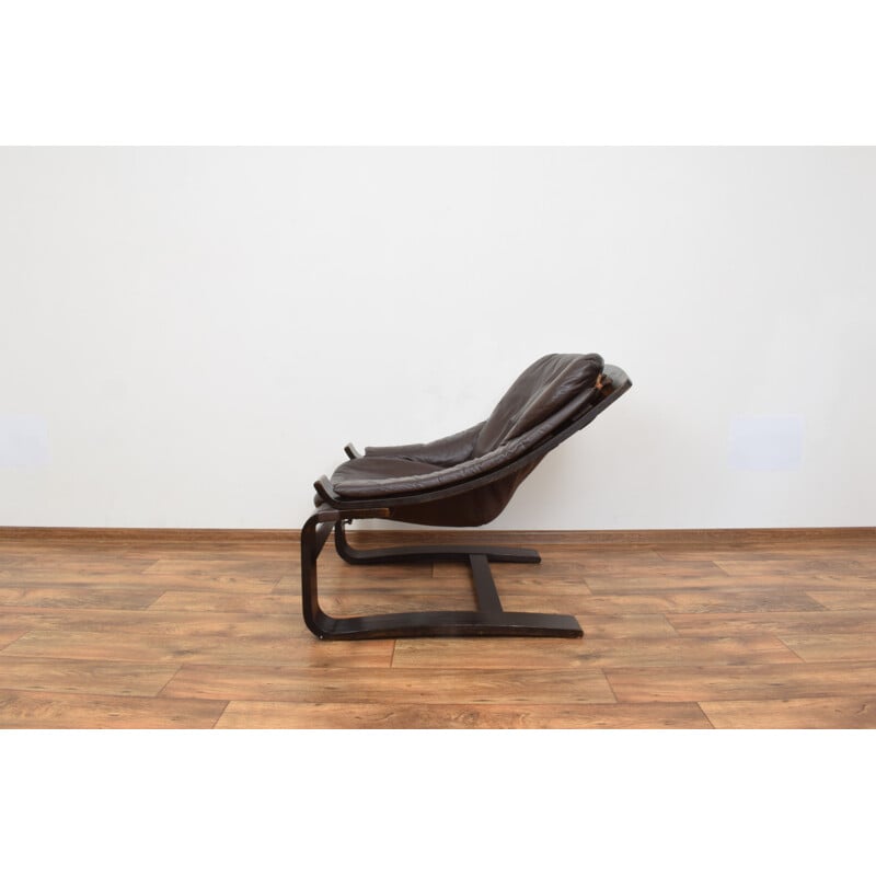 Vintage Leather Armchair by Ake Fribyter for Nelo Möbel, 1970s