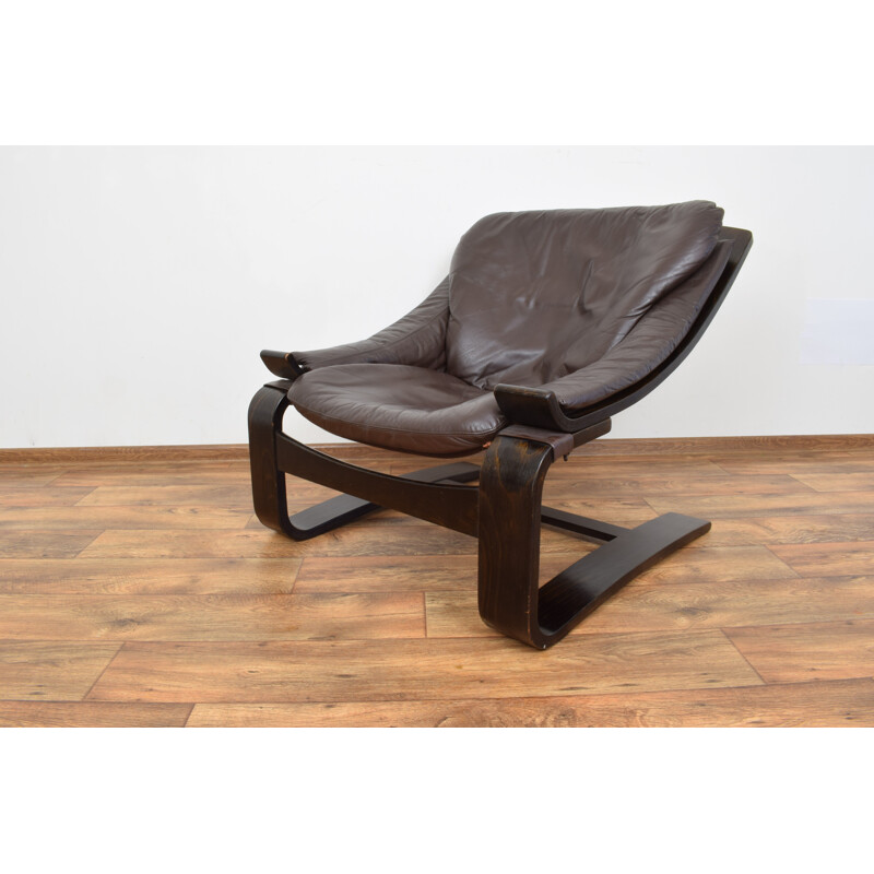 Vintage Leather Armchair by Ake Fribyter for Nelo Möbel, 1970s