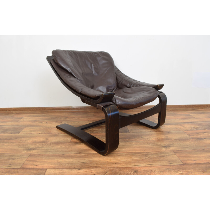 Fauteuil en cuir vintage de Ake Fribyter pour Nelo Möbel, 1970