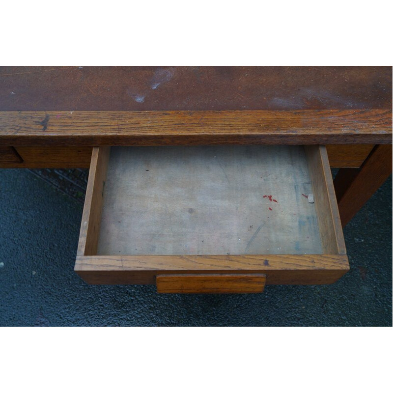 Vintage oak side table, 1940s