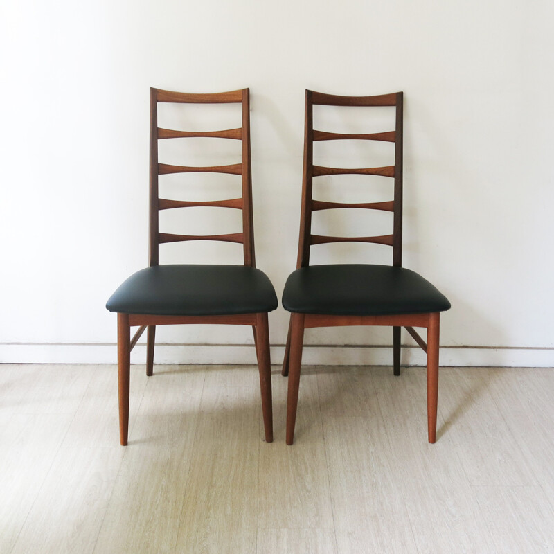 Suite de 8 chaises à repas en teck, Niels KOEFOED - 1960
