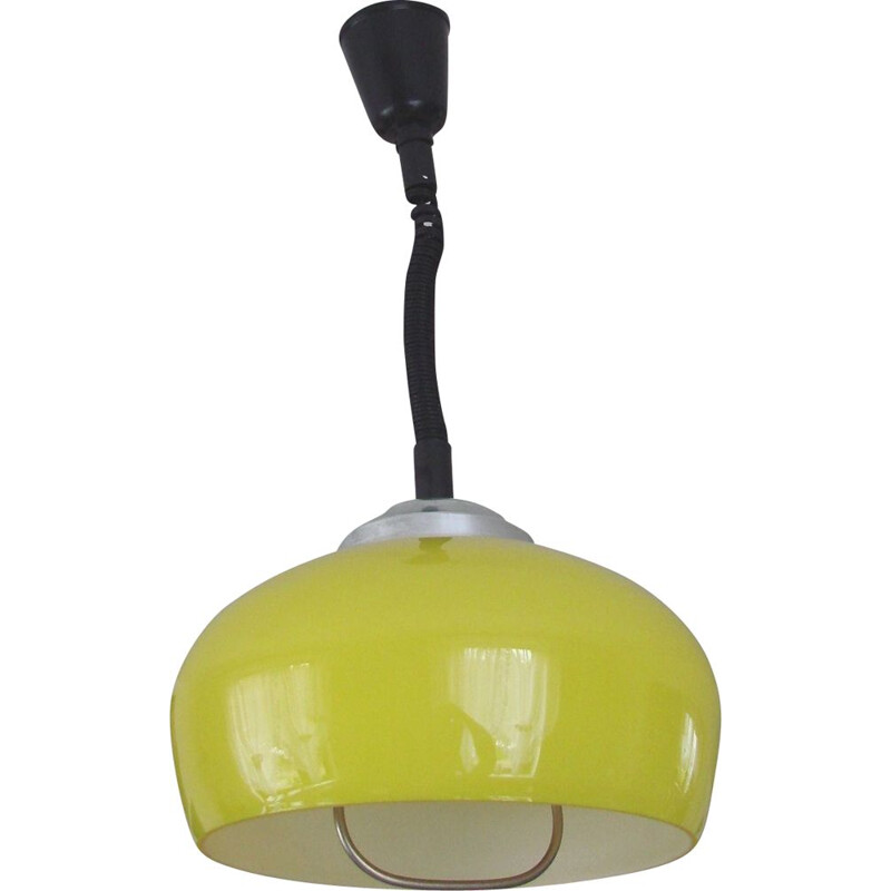 Vintage glass pendant lamp, 1970s