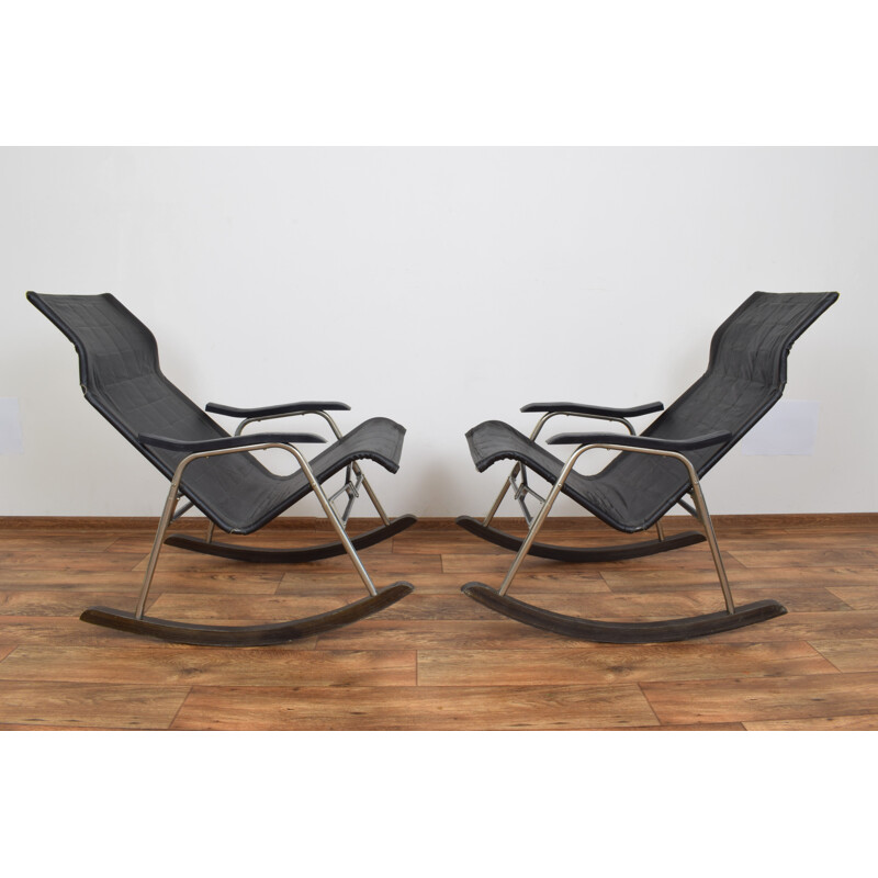 Pair of Vintage Japanese Rocking Chairs by Takeshi Nii 1950