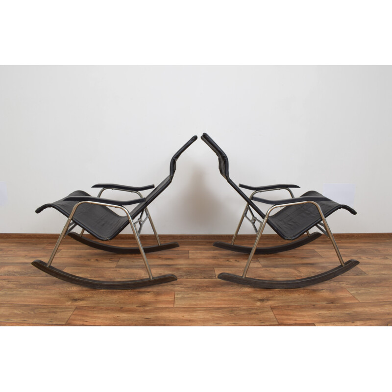 Pair of Vintage Japanese Rocking Chairs by Takeshi Nii 1950