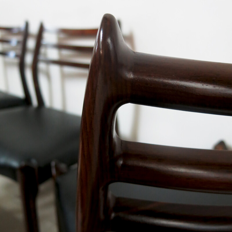 Set of 6 dining chairs in rosewood, Niels O. MOLLER - 1960s