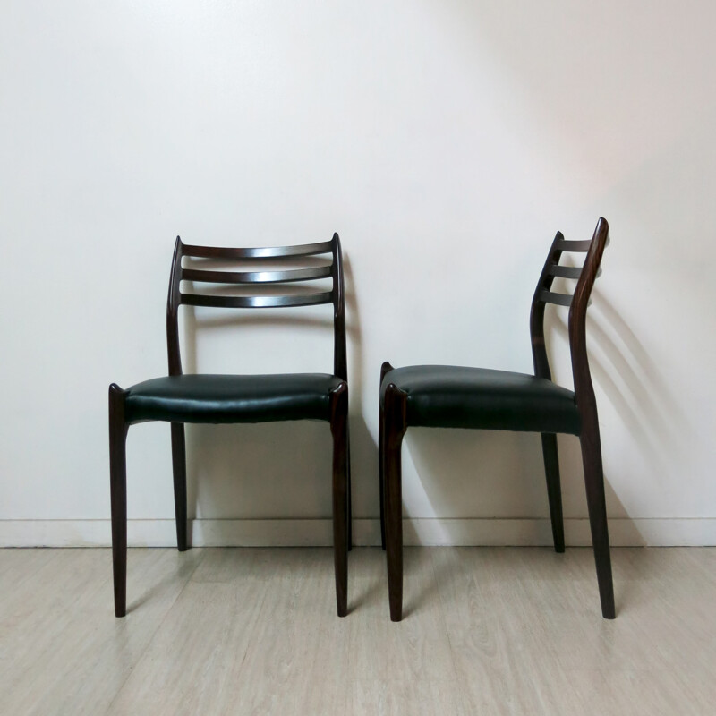 Set of 4 J.L M. Mobelfabrik dining chairs, Niels O. MOLLER - 1960s