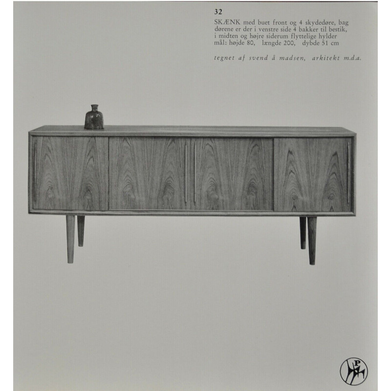 Danish mid-century sideboard in rosewood by Svend Aage Madsen from  H.P. HANSEN, 1960s